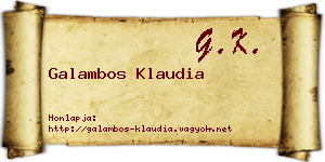 Galambos Klaudia névjegykártya