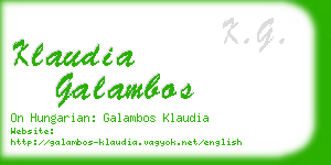 klaudia galambos business card